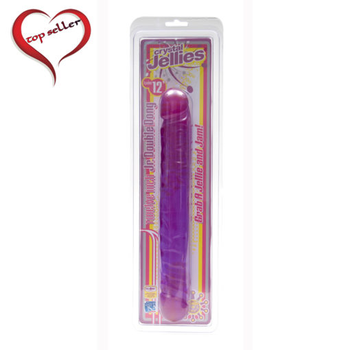 Doc Johnson Crystal Jellies 12” Jr. Double Dong Purple