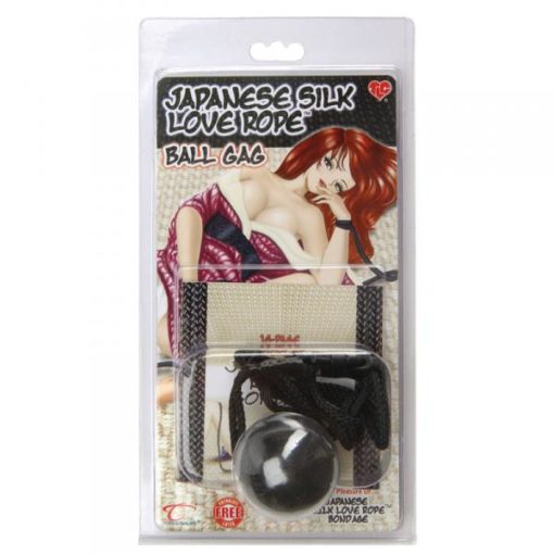 Topco Sales Japanese Silk Love Rope Black Ball Gag