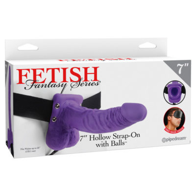 Pipedream Products Fetish Fantasy 7" Hollow Strap-On with Balls Purple