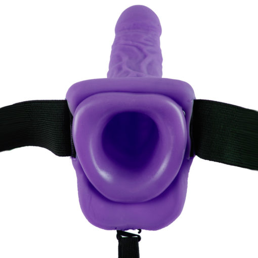 Pipedream Products Fetish Fantasy 7" Hollow Strap-On with Balls Purple - Image 4
