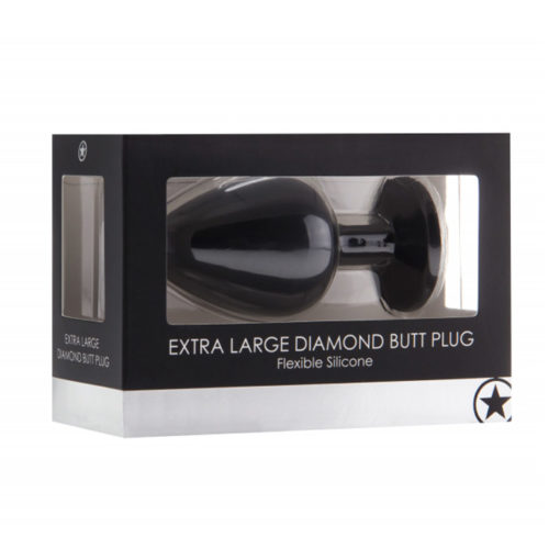 Extra Large Diamond Butt Plug - Black