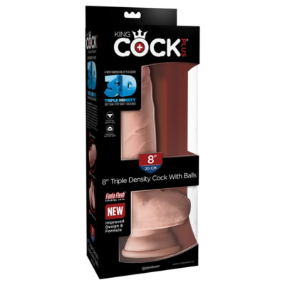King Cock Plus 8” Triple Density Cock with Balls -  Beige