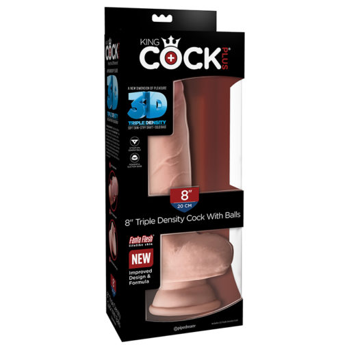 King Cock Plus 8” Triple Density Cock with Balls -  Beige