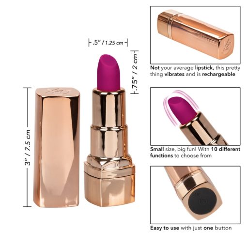 California Exotics Hide & Play Rechargeable Lipstick  - Purple - Image 3
