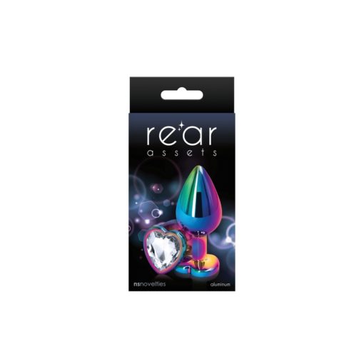 NS Novelties Rear Assets Multicolor Heart  - Medium -  Clear