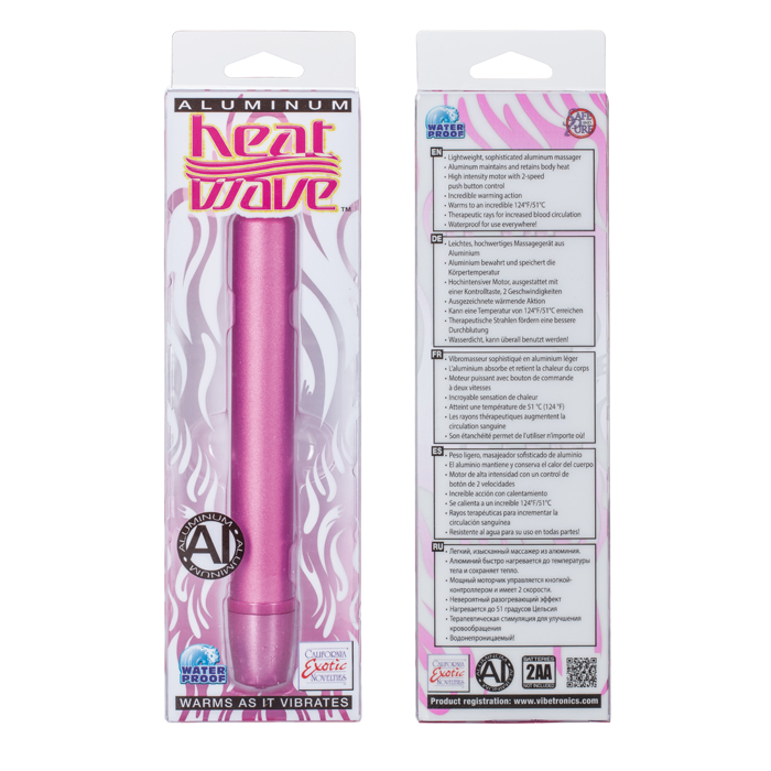 California Exotics Aluminum Heat Wave Slender Massager - Pink - Image 3