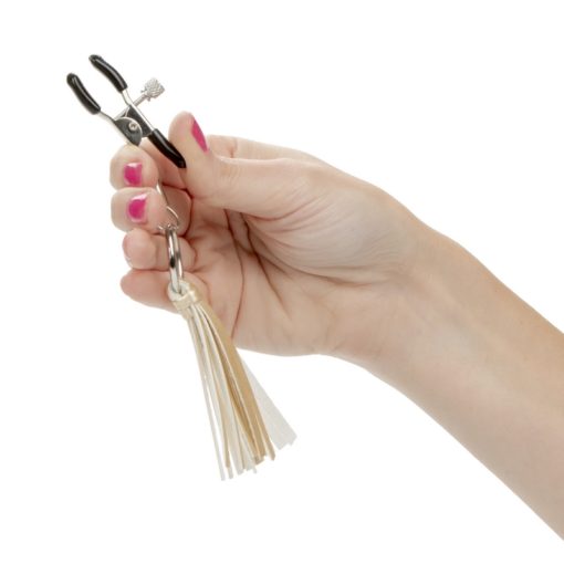 California Exotics Playful Tassels Nipple Clamps Gold - Image 5