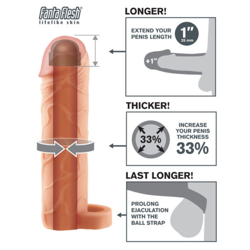 Fantasy X-tensions Perfect 1" Extension with Ball Strap Beige - Image 3